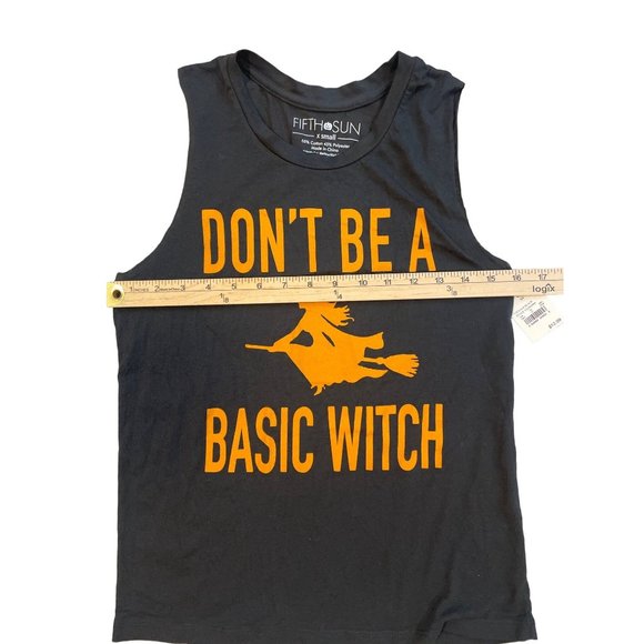 FIFTH SUN "Don't‎ Be a Basic Witch" Halloween Tank Top sz XSmall - Picture 2 of 4